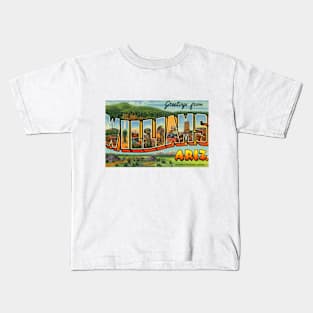 Greetings from Williams Arizona - Vintage Large Letter Postcard Kids T-Shirt